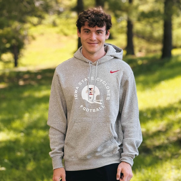 e Patriotic I-State SU26 Dark Gray Heather Hooded Sweatshirt
